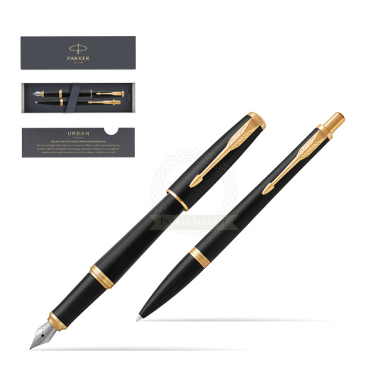 Zestaw Prezentowy Parker Pióro wieczne + Długopis Urban Muted Black GT T2016