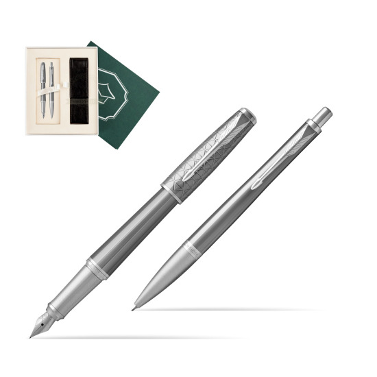 Zestaw Prezentowy Parker Pióro wieczne + Długopis Urban Premium Silvered Powder CT w pudełku Wiedza i Nauka
