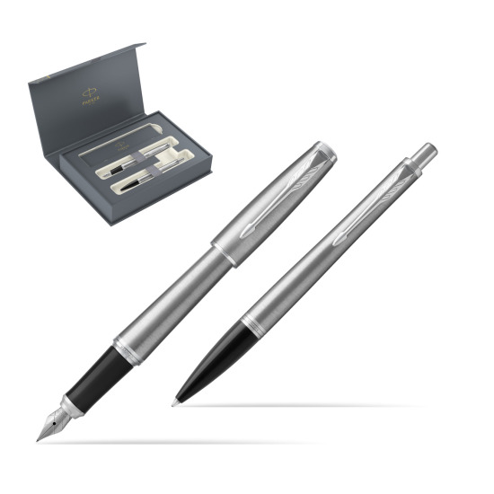 Zestaw Prezentowy Parker Pióro wieczne + Długopis Urban Metro Metallic CT w pudełku Parker Duo 2022