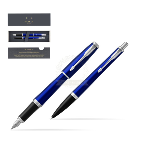 Zestaw Prezentowy Parker Pióro wieczne + Długopis Urban Nightsky Blue CT 