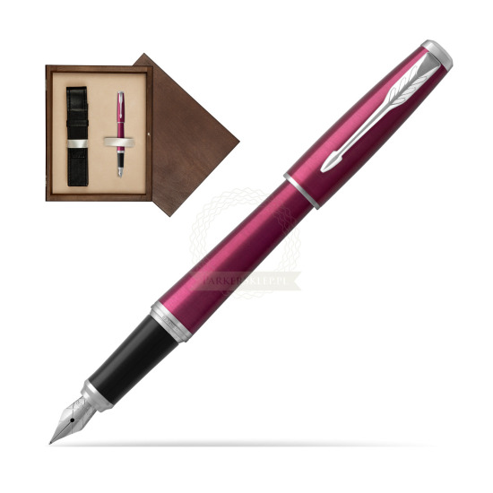 Pióro wieczne Parker Urban Vibrant Magenta CT w pudełku drewnianym Wenge Single Ecru