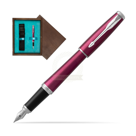 Pióro wieczne Parker Urban Vibrant Magenta CT w pudełku drewnianym Wenge Single Turkus