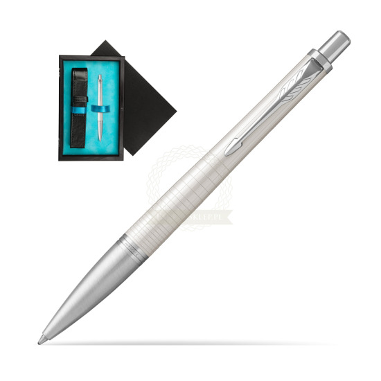 Długopis Parker Urban Premium Metaliczny Perłowy CT T2016 w pudełku drewnianym Czerń Single Turkus