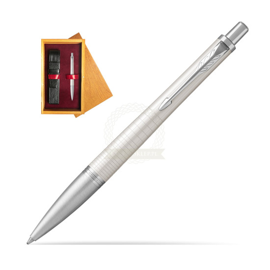 Długopis Parker Urban Premium Metaliczny Perłowy CT T2016 w pudełku drewnianym Honey Single Bordo