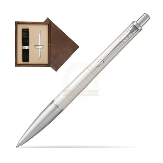 Długopis Parker Urban Premium Metaliczny Perłowy CT T2016 w pudełku drewnianym Wenge Single Ecru
