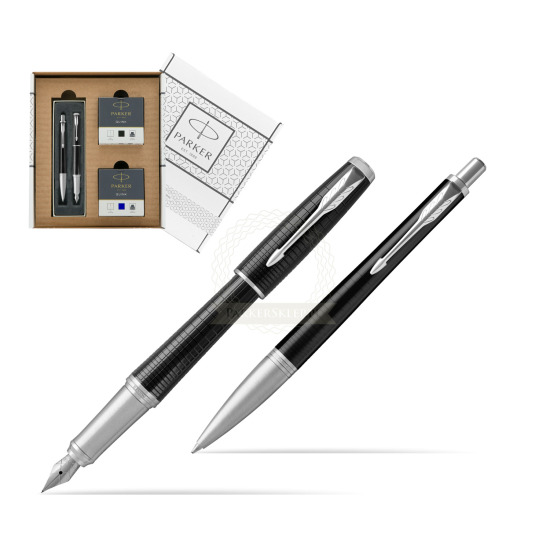 Zestaw prezentowy Parker Pióro wieczne + Długopis Urban Premium Hebanowy CT w białym pudełko Parker Eco