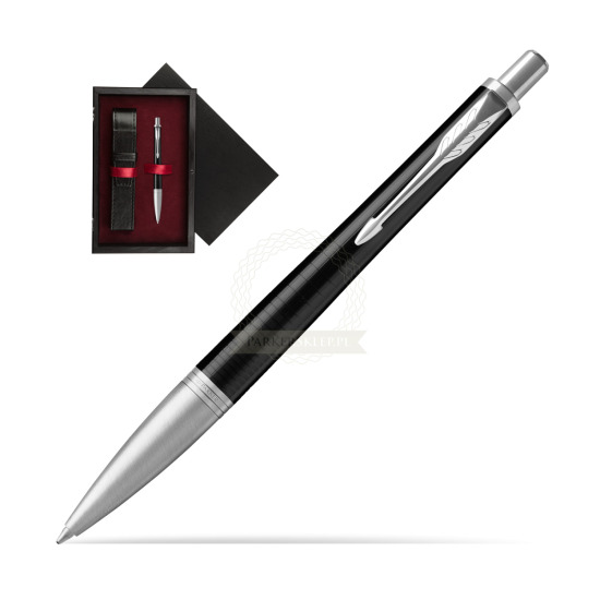 Długopis Parker Urban Premium Hebanowy CT w pudełku drewnianym Czerń Single Bordo