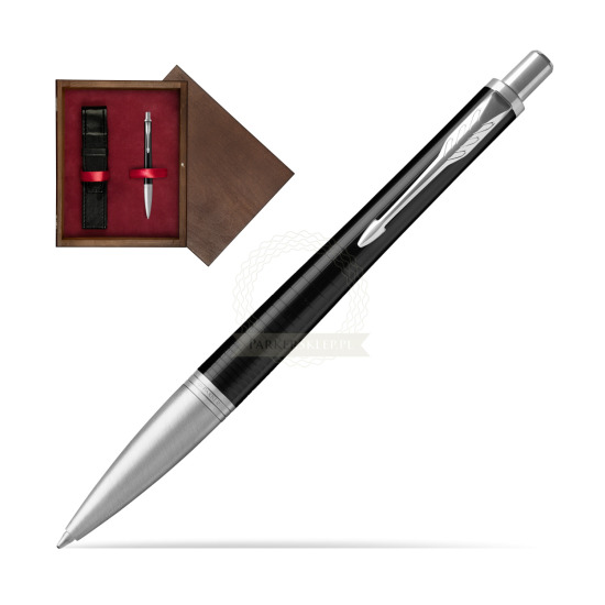 Długopis Parker Urban Premium Hebanowy CT w pudełku drewnianym Wenge Single Bordo