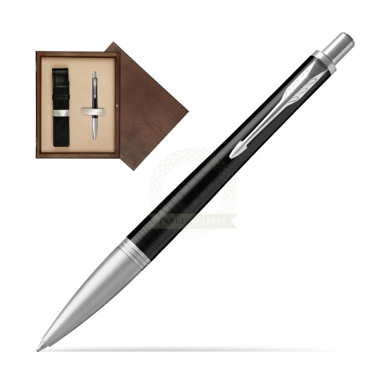 Długopis Parker Urban Premium Hebanowy CT w pudełku drewnianym Wenge Single Ecru