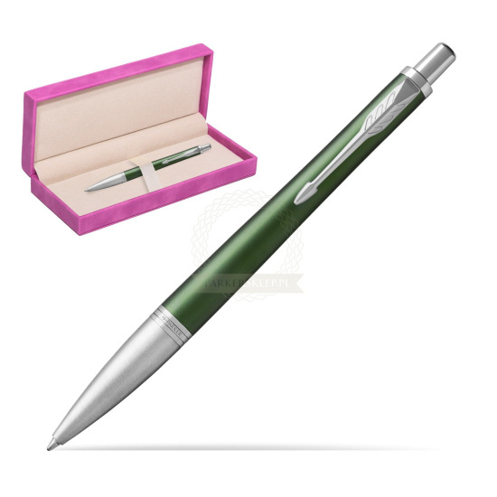 Długopis Parker Urban Premium  Zielony CT w pudełku zamszowym fuksja