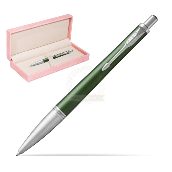Długopis Parker Urban Premium  Zielony CT w różowym pudełku zamszowym