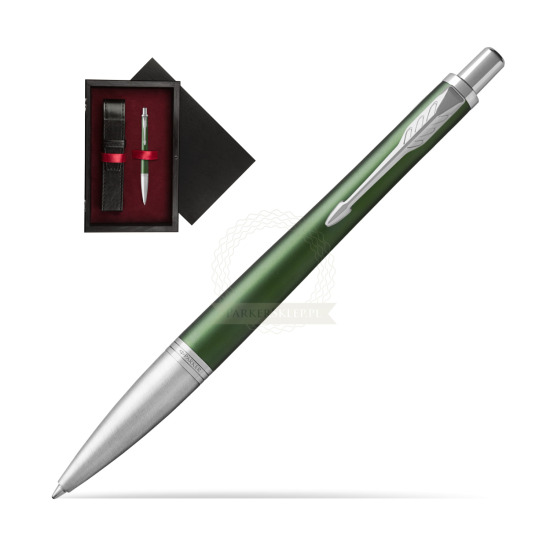 Długopis Parker Urban Premium  Zielony CT w pudełku drewnianym Czerń Single Bordo