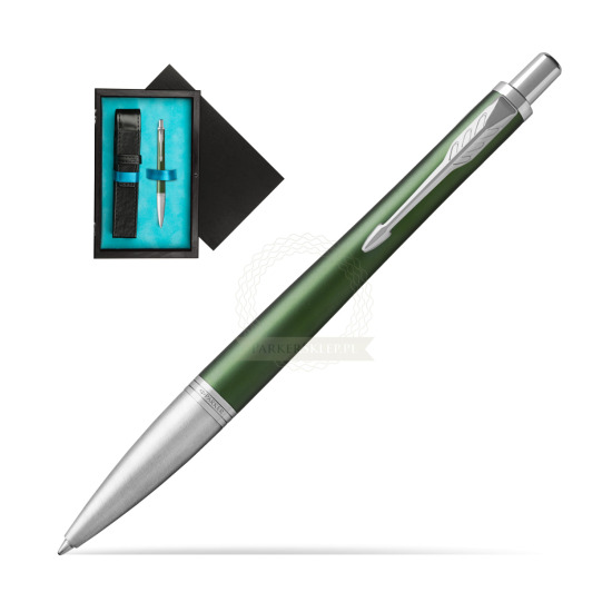 Długopis Parker Urban Premium  Zielony CT w pudełku drewnianym Czerń Single Turkus