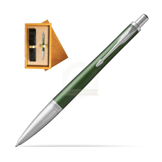 Długopis Parker Urban Premium  Zielony CT w pudełku drewnianym Honey Single Ecru