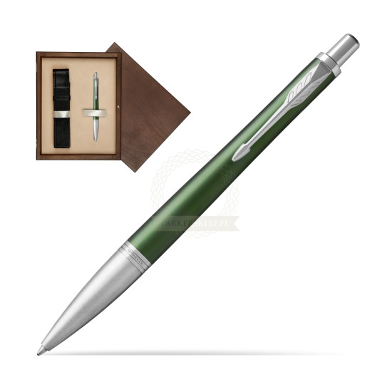 Długopis Parker Urban Premium  Zielony CT w pudełku drewnianym Wenge Single Ecru