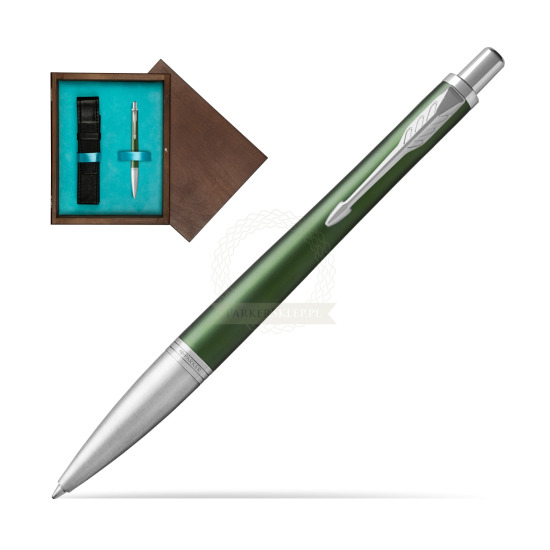 Długopis Parker Urban Premium  Zielony CT w pudełku drewnianym Wenge Single Turkus