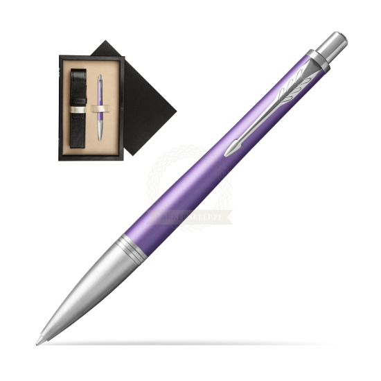 Długopis Parker Urban Premium Fioletowy CT w pudełku drewnianym Czerń Single Ecru