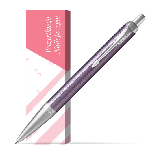 Długopis Parker IM Premium Ciemny Fioletowy CT w obwolucie Wszystkiego najlepszego