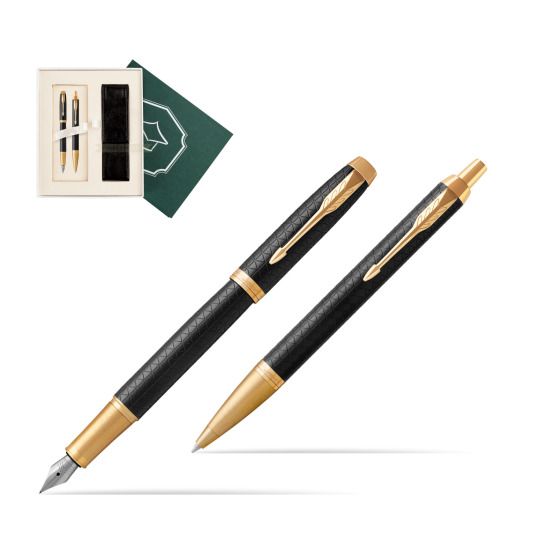 Zestaw prezentowy Parker Pióro wieczne + Długopis IM Premium Black  GT w pudełku Wiedza i Nauka