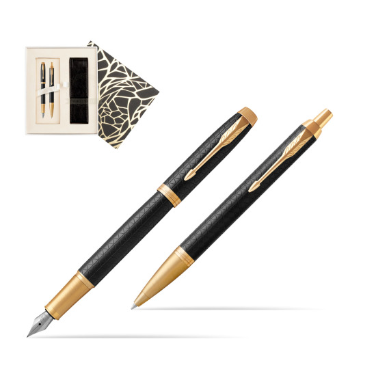 Zestaw prezentowy Parker Pióro wieczne + Długopis IM Premium Black  GT w pudełku Jubileusz