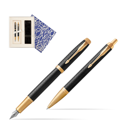 Zestaw prezentowy Parker Pióro wieczne + Długopis IM Premium Black  GT w pudełku Uniwersalne z etui
