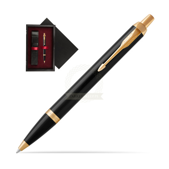 Długopis Parker IM Czarne GT w pudełku drewnianym Czerń Single Bordo