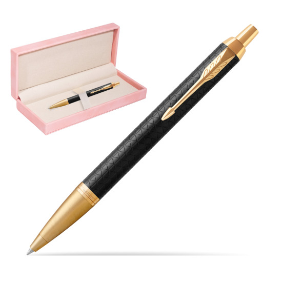 Długopis Parker IM Premium Czarny GT w różowym pudełku zamszowym