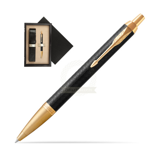 Długopis Parker IM Premium Czarny GT w pudełku drewnianym Czerń Single Ecru
