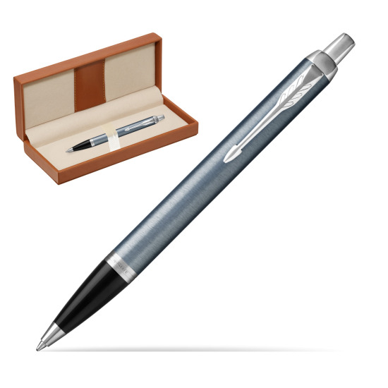 Długopis Parker IM Szaro-Niebieski  CT w pudełku classic brown