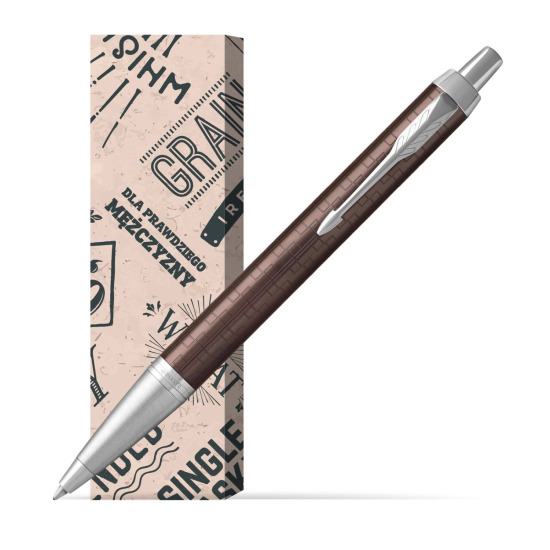 Długopis Parker IM Premium Brązowy CT w obwolucie Męski świat