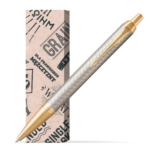 Długopis Parker IM Premium Warm Silver GT w obwolucie Męski świat