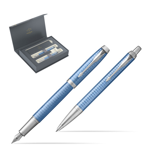 Zestaw Prezentowy Parker Pióro wieczne + Długopis IM Premium Niebieski CT w pudełku Parker Duo 2022