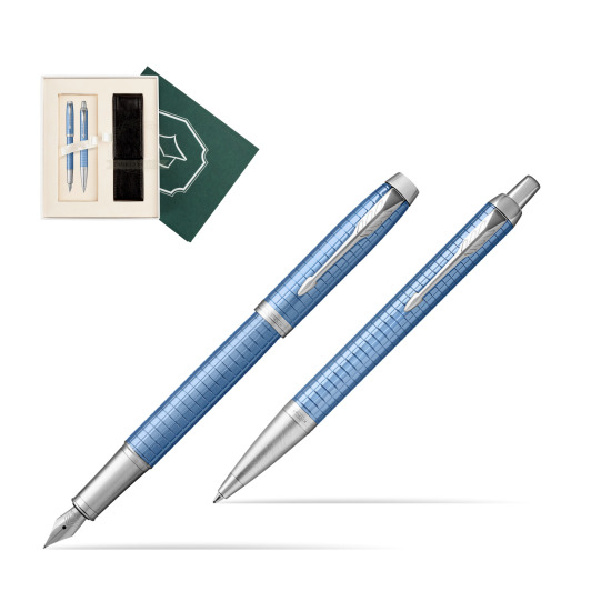 Zestaw Prezentowy Parker Pióro wieczne + Długopis IM Premium Niebieski CT w pudełku Wiedza i Nauka