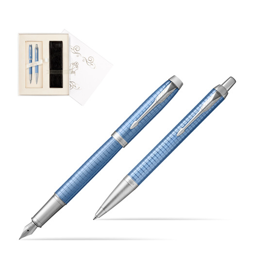 Zestaw Prezentowy Parker Pióro wieczne + Długopis IM Premium Niebieski CT w pudełku Pamiątka I Komunii