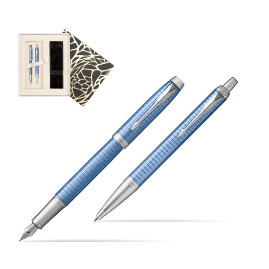 Zestaw Prezentowy Parker Pióro wieczne + Długopis IM Premium Niebieski CT w pudełku Jubileusz