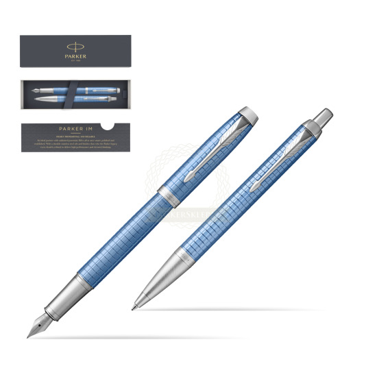 Zestaw Prezentowy Parker Pióro wieczne + Długopis IM Premium Niebieski CT 