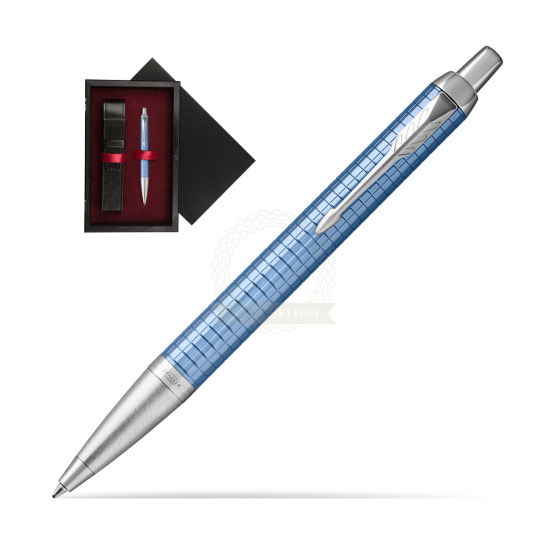 Długopis Parker IM Premium Niebieski CT w pudełku drewnianym Czerń Single Bordo