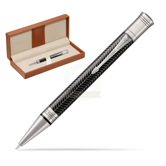 Długopis Parker Duofold Centennial Prestige Czarna Jodełka RT w pudełku classic brown