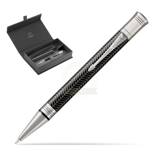 Długopis Parker Duofold Centennial Prestige Czarna Jodełka RT w oryginalnym pudełku Parker, wsuwane etui
