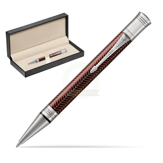 Długopis Parker Centennial Duofold Prestige Burgundowa Jodełka CT w pudełku classic pure black