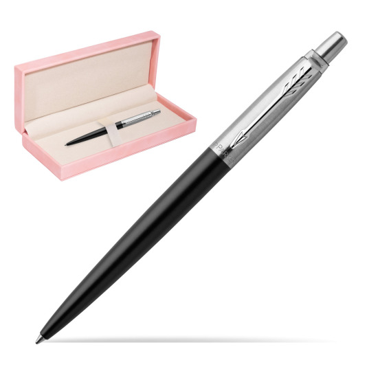 Długopis Parker Jotter Czarny Bond Street CT w różowym pudełku zamszowym