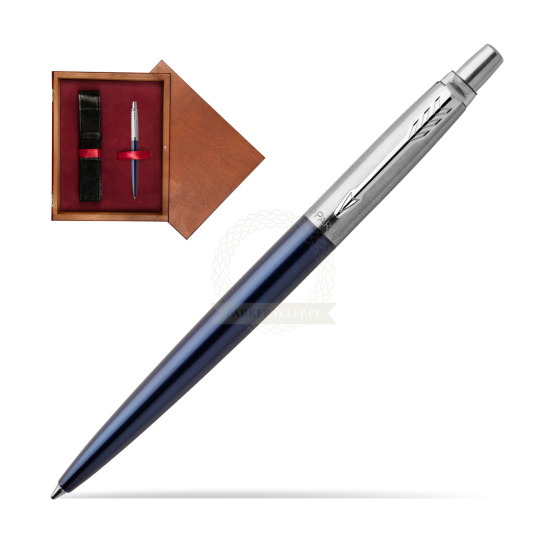 Długopis Parker Jotter Niebieski Royal CT w pudełku drewnianym Mahoń Single Bordo