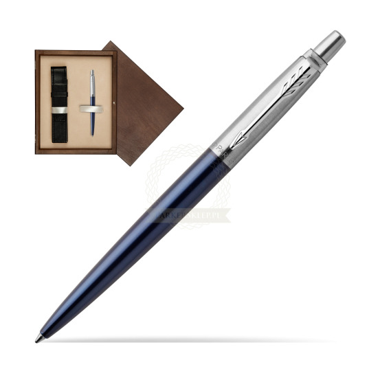 Długopis Parker Jotter Niebieski Royal CT w pudełku drewnianym Wenge Single Ecru