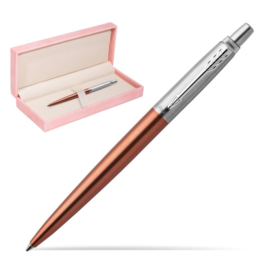 Długopis Parker Jotter Pomarańczowy Chelsea CT w różowym pudełku zamszowym