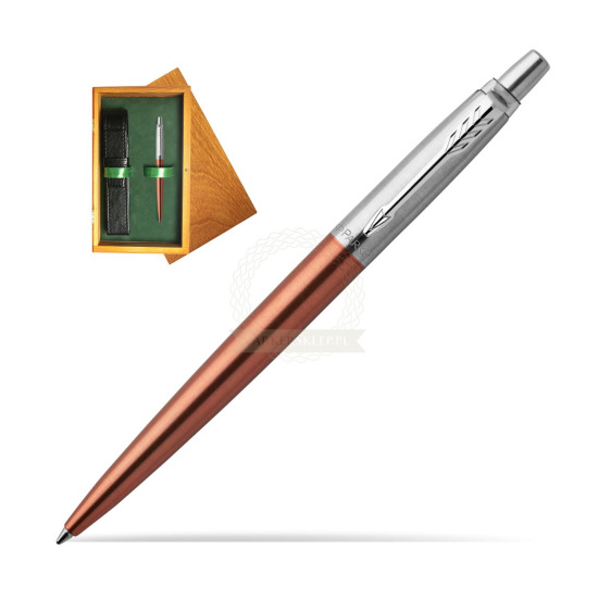 Długopis Parker Jotter Pomarańczowy Chelsea CT w pudełku drewnianym Honey Single Zieleń