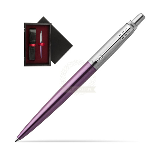 Długopis Jotter Fiolet Victoria CT w pudełku drewnianym Czerń Single Bordo