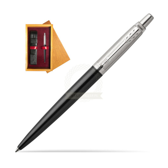 Długopis Jotter Premium Ciemnoszary Tower CT w pudełku drewnianym Honey Single Bordo