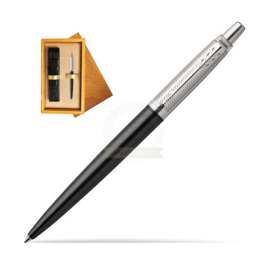 Długopis Jotter Premium Ciemnoszary Tower CT w pudełku drewnianym Honey Single Ecru