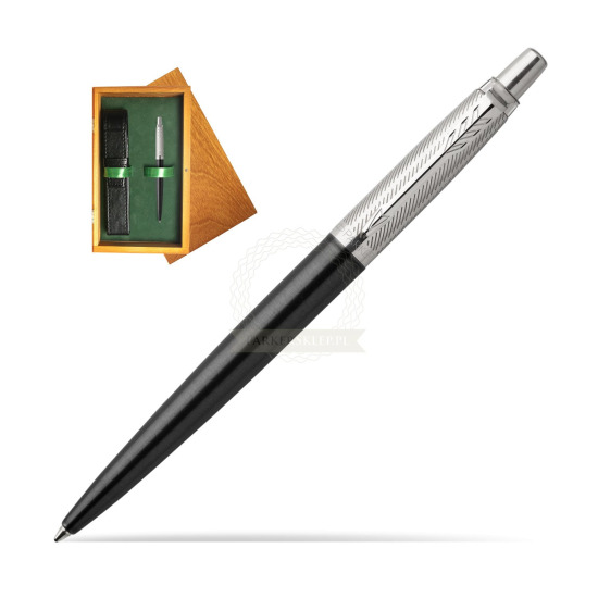 Długopis Jotter Premium Ciemnoszary Tower CT w pudełku drewnianym Honey Single Zieleń