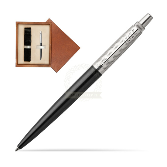 Długopis Jotter Premium Ciemnoszary Tower CT w pudełku drewnianym Mahoń Single Ecru